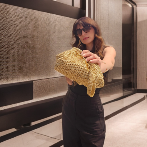 Clutch Gracia Canestro Dorado Metálico - Imagen 3