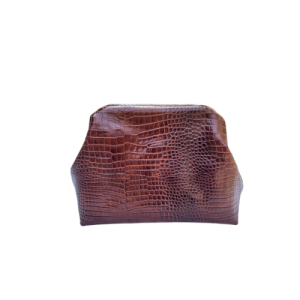 CLUTCH MASSIMA CUERO CAFE– TAMAÑO L