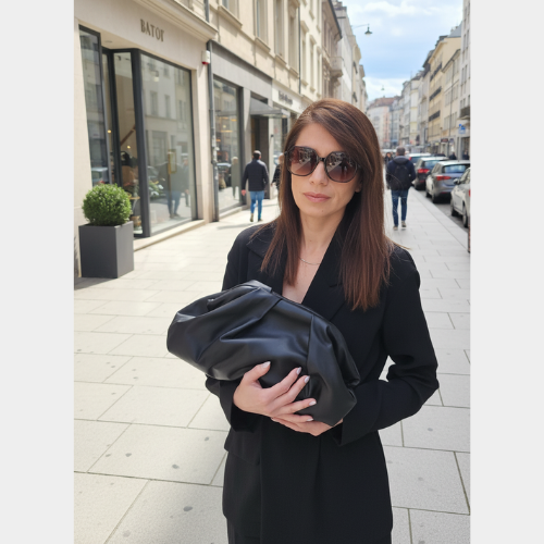 CLUTCH GRACIA CUERO NEGRO - Imagen 3