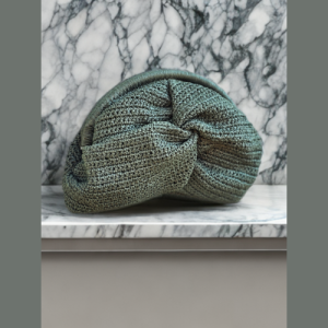 Clutch Natural Rafia Verde Oscuro