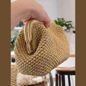 Clutch Canestro Dorado Tamaño S