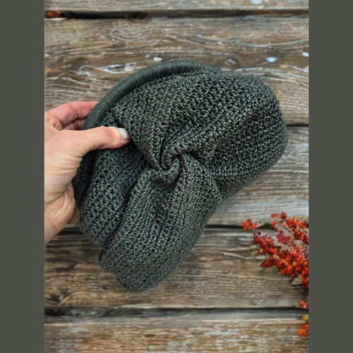 Clutch Natural Rafia Verde Oscuro - Imagen 3